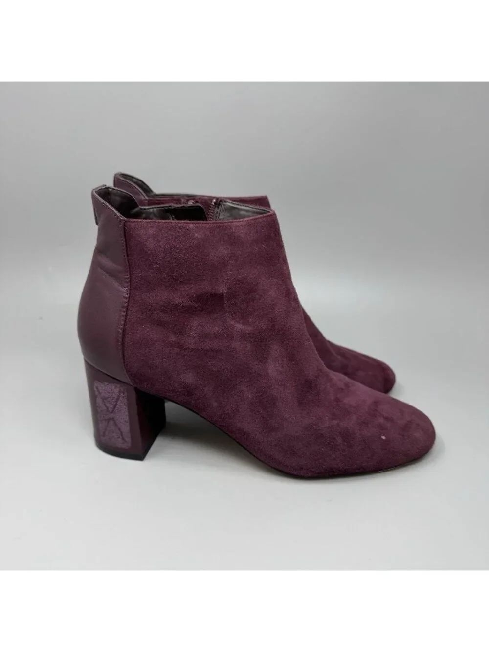 Cole Haan Purple Suede Block Heel Nella Bootie Womens Size 8.5